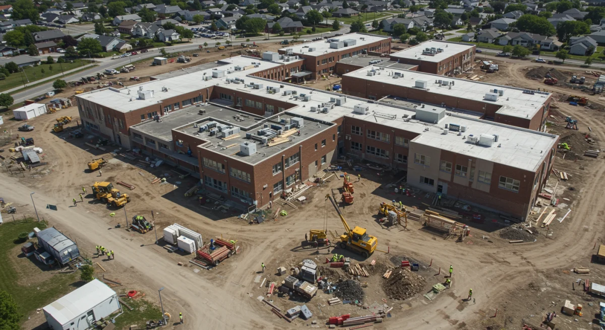 School campus renovation and expansion funded by federal grants