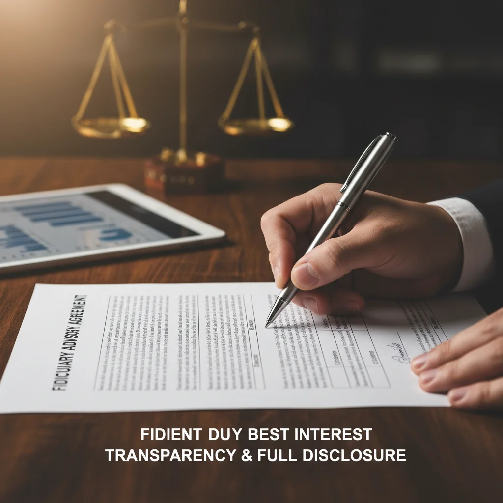 Signing a fiduciary financial advisor agreement document