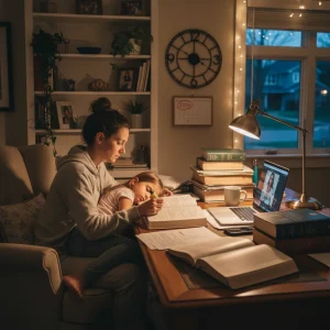 Grants for Single Mothers 2026: Higher Education Funding Unlocked Single mother studying with child, symbolizing educational grants