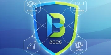 Modern branding concept for small businesses in 2026, showing growth and strategic connections.