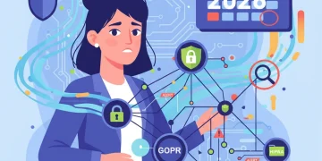 Small business owner navigating complex data privacy laws and compliance regulations for 2026