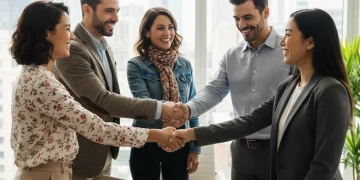 Small business owners discussing loan options with a financial advisor
