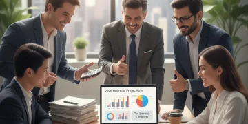 Small business owners reviewing 2026 tax credit documents