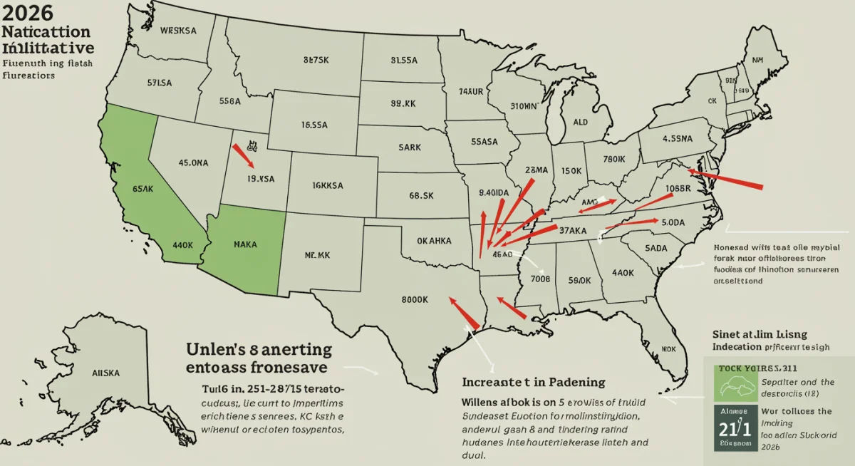 Infographic illustrating increased K-12 education funding across all 50 US states due to the 2026 National Education Initiative.