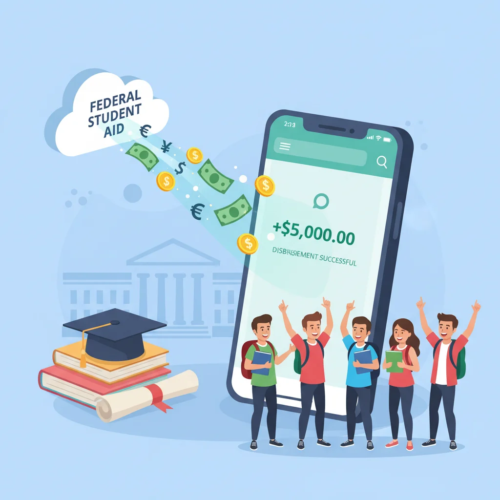 Federal student aid disbursement into a student's account