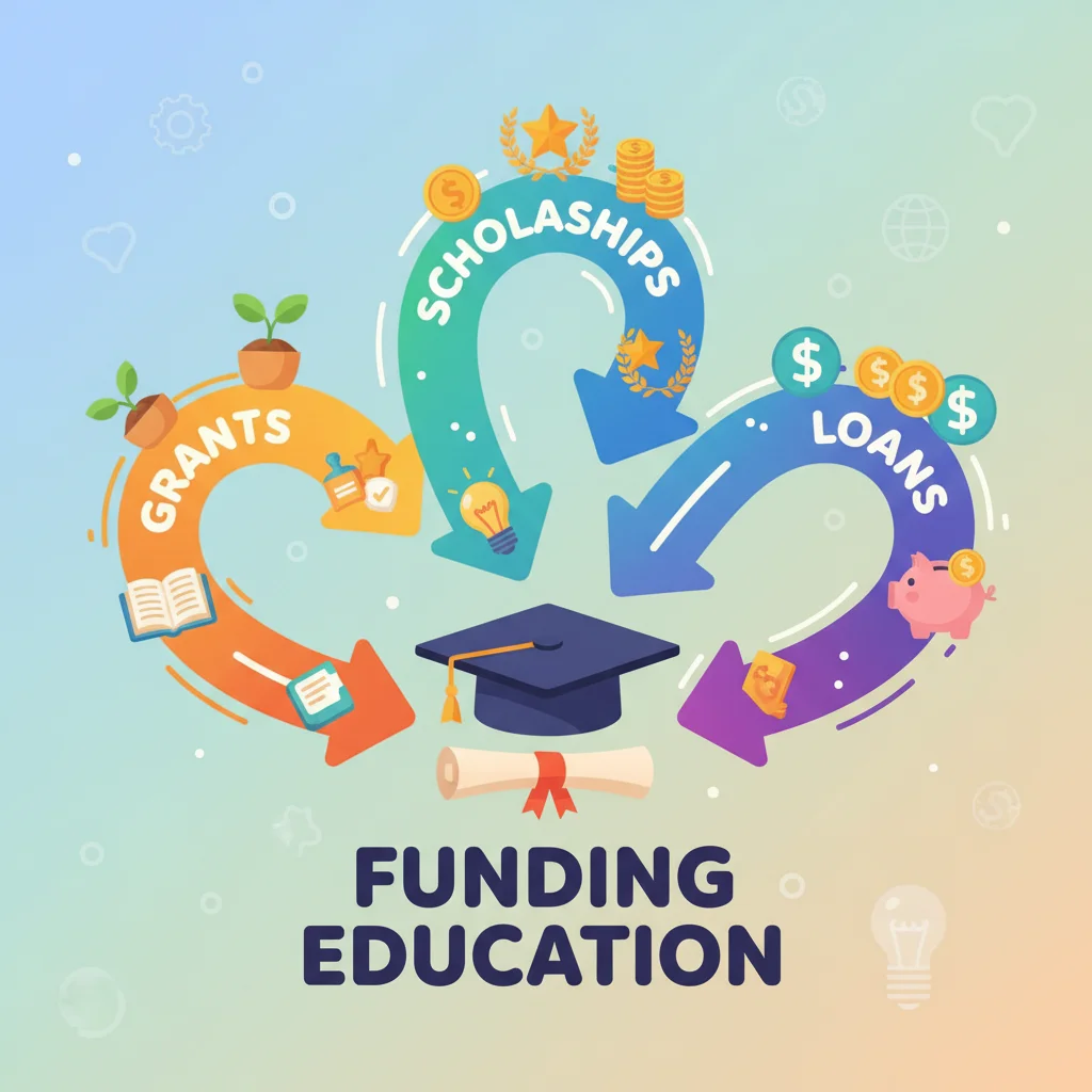 Illustration of different types of student financial aid