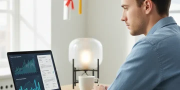 Student researching private student loans on laptop