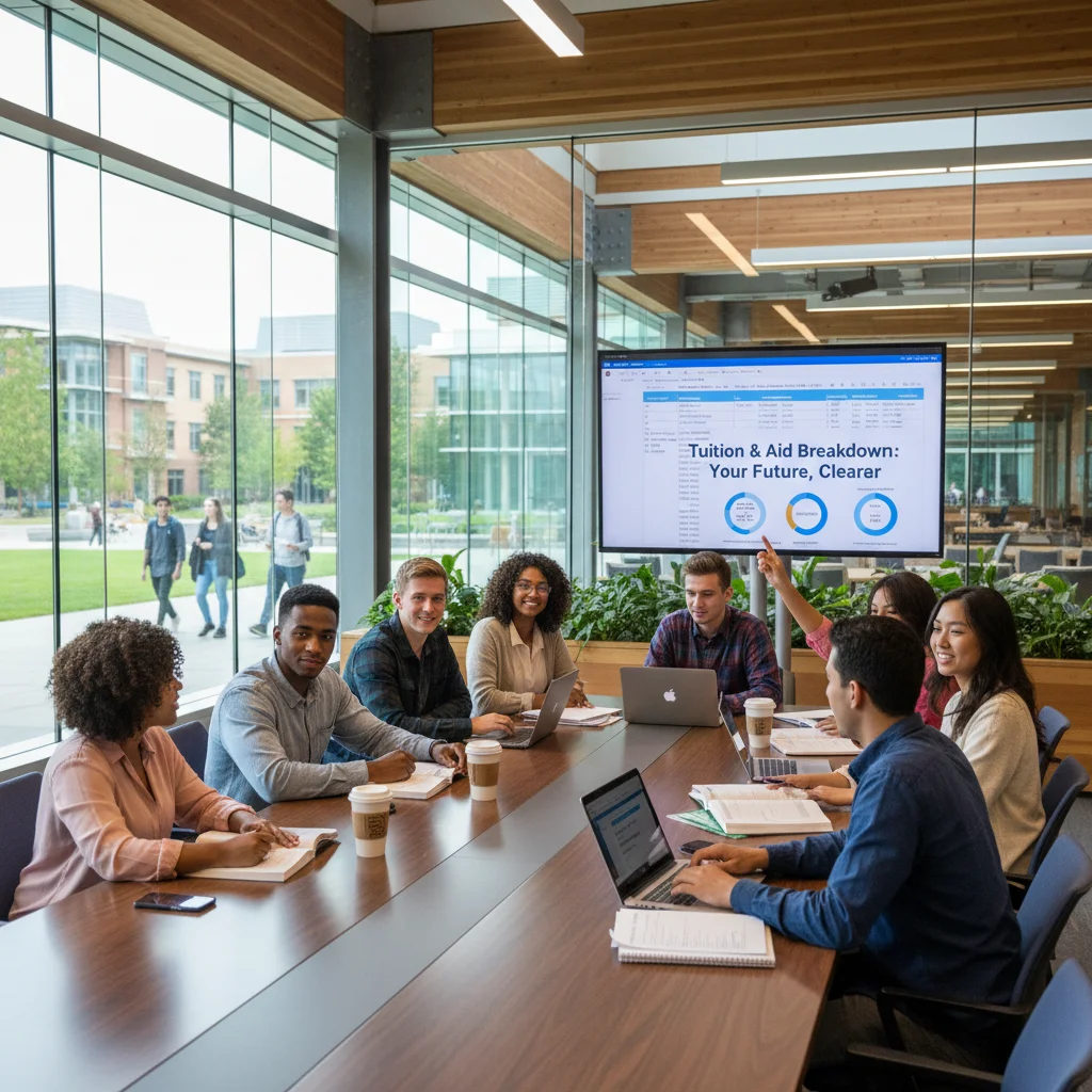 Diverse college students studying on campus benefiting from transparency