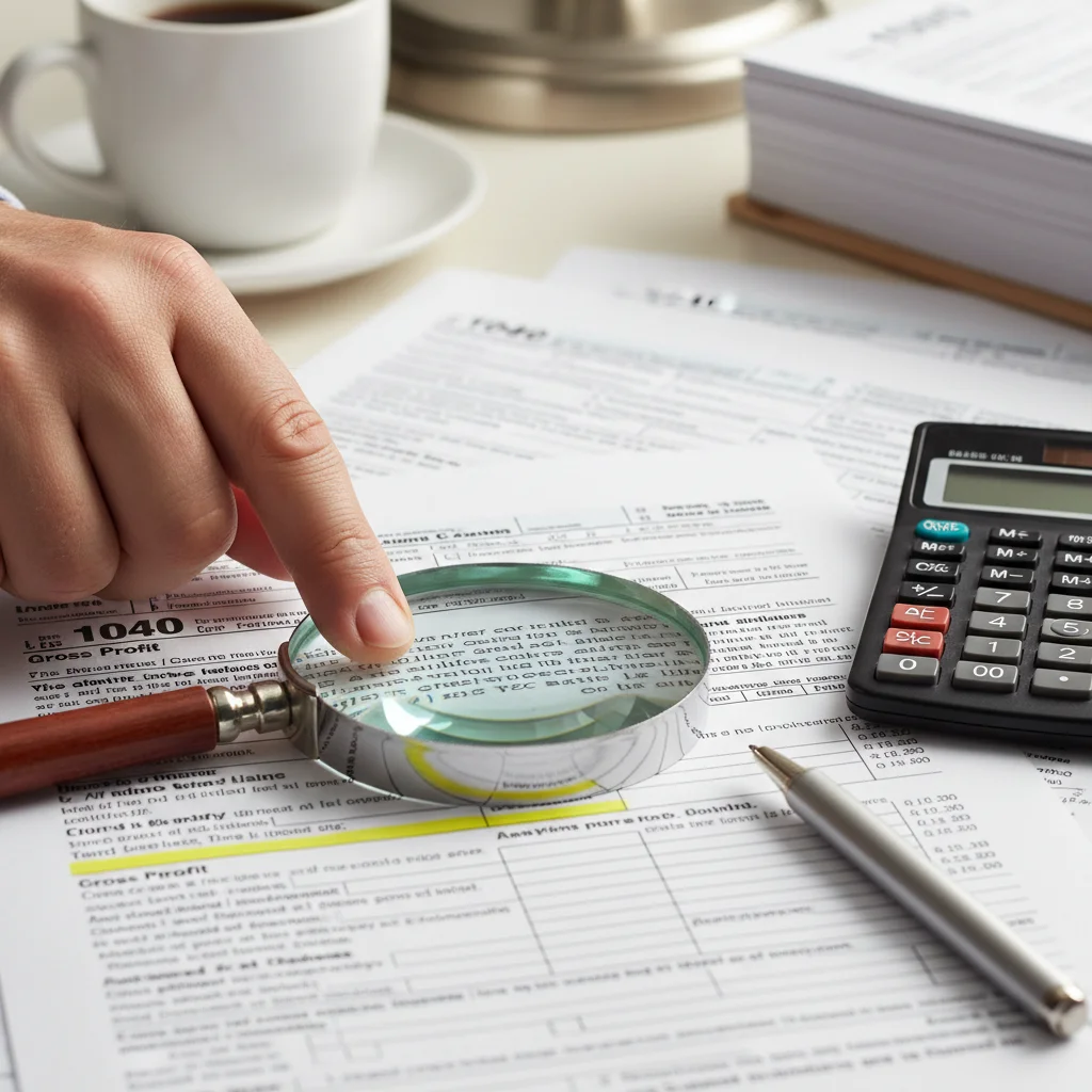 Hand highlighting details on a tax form for small business credits