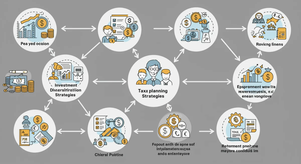 Infographic showing diverse tax planning strategies for high-income earners