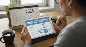 Person researching 2026 unemployment benefits on a tablet