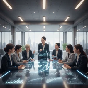 2026 US Job Market Trends: Empowering Women's Career Growth Professional women discussing 2026 job market trends in a modern office