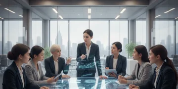 Professional women discussing 2026 job market trends in a modern office