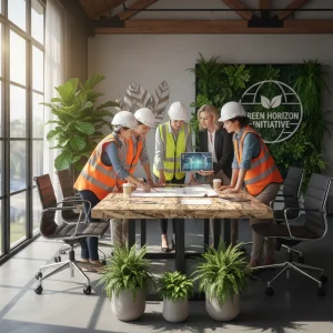Diverse women collaborating on green energy projects, symbolizing growth in sustainable careers.