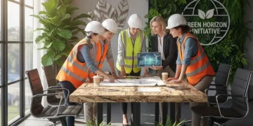 Diverse women collaborating on green energy projects, symbolizing growth in sustainable careers.