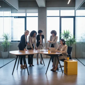 Professional women navigating new US labor laws in a modern office environment.