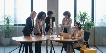 Professional women navigating new US labor laws in a modern office environment.